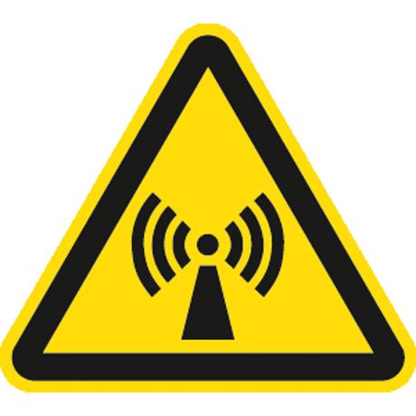 Warnschild ISO 7010 W005 - Warnung vor nicht ionisierender Strahlung - Aluminium - 300 mm